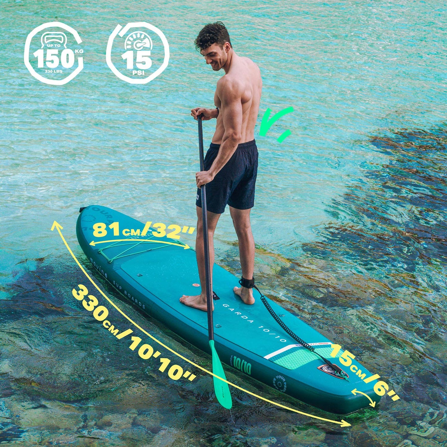 Movino GARDA Allround 10'10'' (verde azulado y menta)